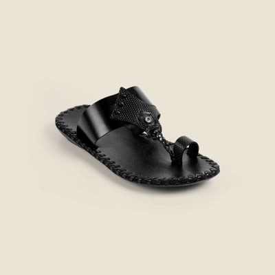 Men Black Ethnic Kolhapuris