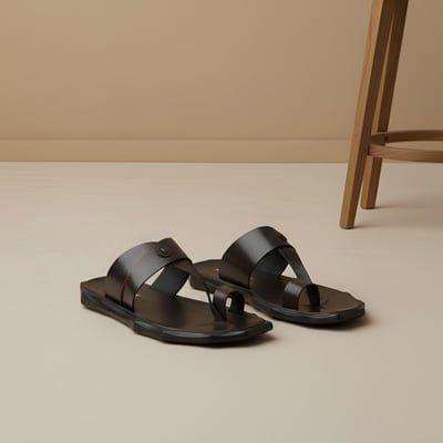 Men Brown Ethnic Slippers