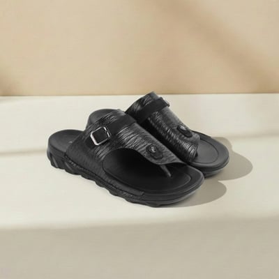 Men Black Casual Slippers