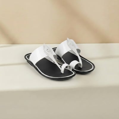 Men White Casual Slippers