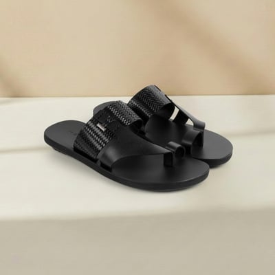 Men Black Casual Slippers
