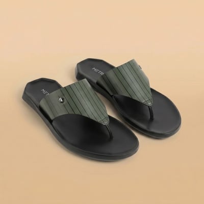 Men Green Casual Slippers