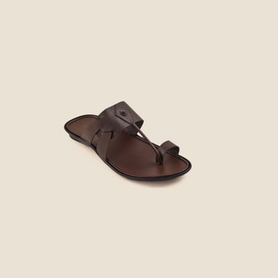 Men Brown Ethnic Slippers