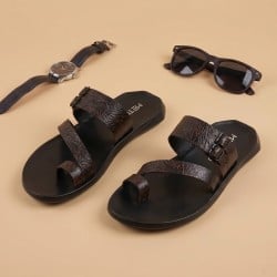 Men Brown Casual Slippers