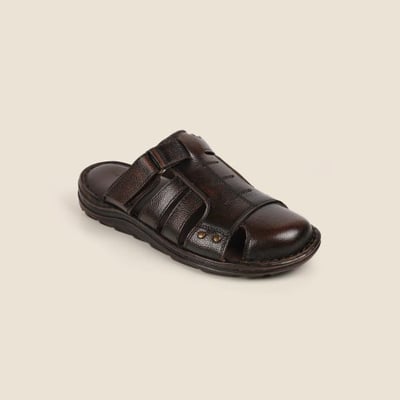 Men Brown Ethnic Slip Ons