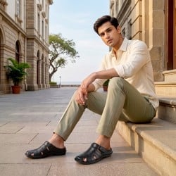 Men Black Casual Slip Ons