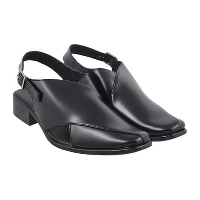 Men Black Ethnic Pathani Sandals