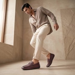 Men Maroon Casual Loafers