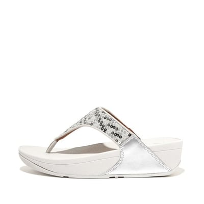 Lulu Sequined Toe-Post Sandals