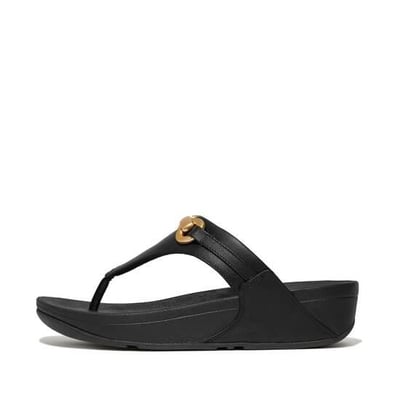 Lulu Chunky-Snaffle Leather Toe-Post Sandals