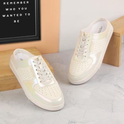 Women White Casual Slip Ons