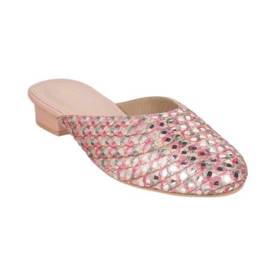 Women Pink Ethnic Slip Ons