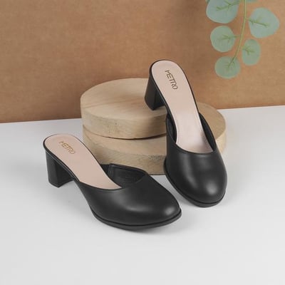 Women Black Formal Slip Ons