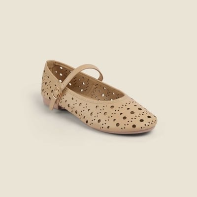 Women Mary-Janes Beige Casual Ballerinas