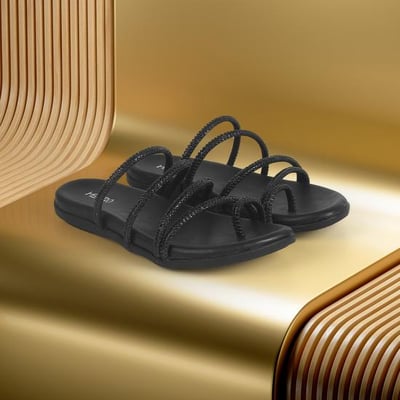 Women Black Casual Slippers
