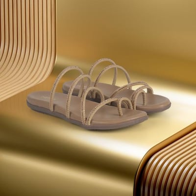 Women Beige Casual Slippers