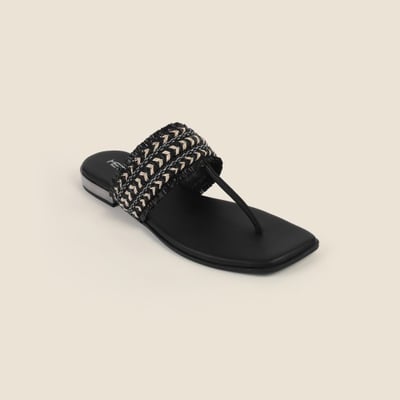 Women Black Ethnic Slippers