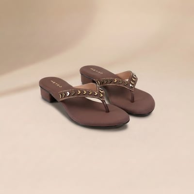 Women Brown Casual Slippers