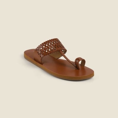 Women Tan Ethnic Slip Ons