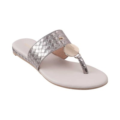 Women Gun-metal Casual Slip Ons