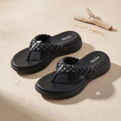 Women Black Casual Slippers
