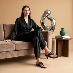 Women Black Casual Slippers