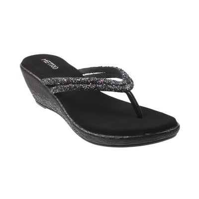 Women Black Casual Slippers
