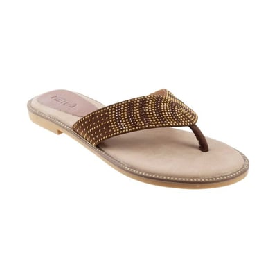 Women Brown Ethnic Slippers