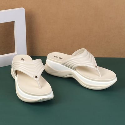 Women Beige Casual Slippers
