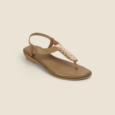 Women Dark-beige Casual Sandals