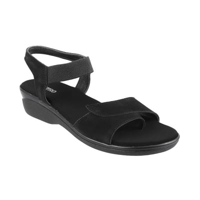 Women Black-suede Casual Sandals