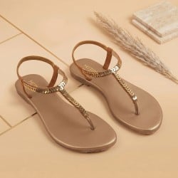 Women Antique-Gold Casual Sandals