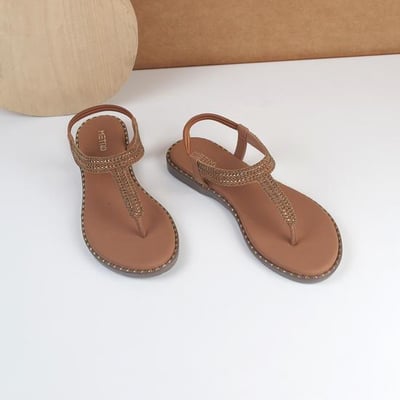 Women Antic-gold Casual Sandals