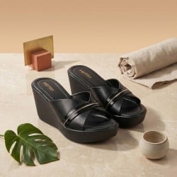 Women Black Casual Slip Ons