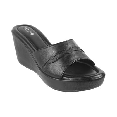 Women Black Casual Slip Ons