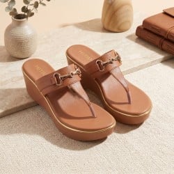 Women Tan Casual Slip Ons