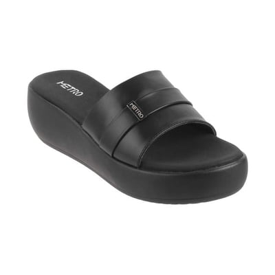 Women Black Casual Slip Ons