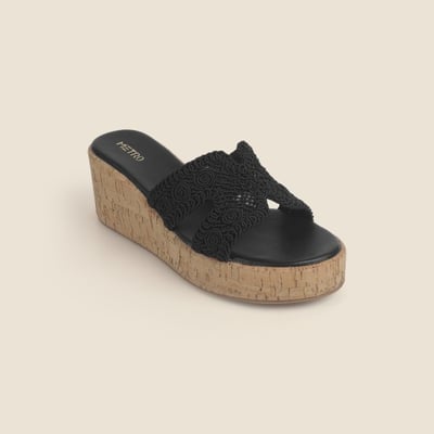 Women Black Casual Slip Ons