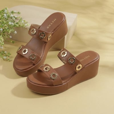 Women Tan Casual Slip Ons