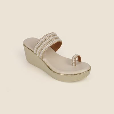 Women Gold Casual Slip Ons