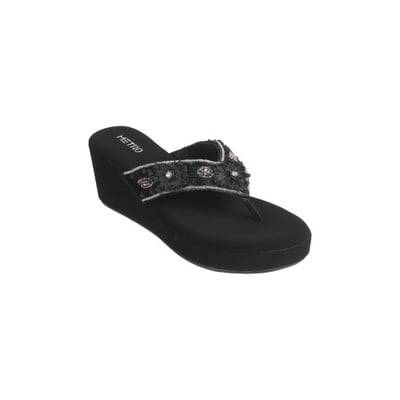 Women Black Ethnic Slippers