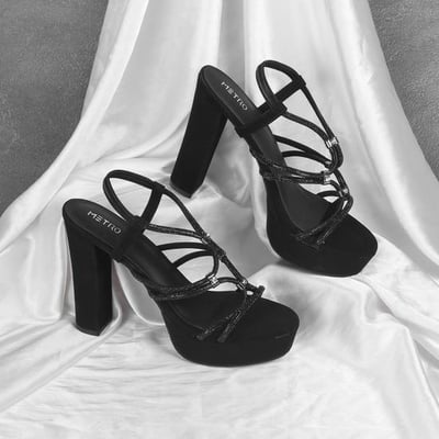 Women Black Party Sandals