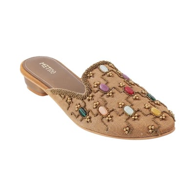 Women Yellow Ethnic Slip Ons