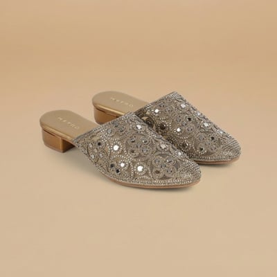 Women Antic-gold Wedding Slip Ons