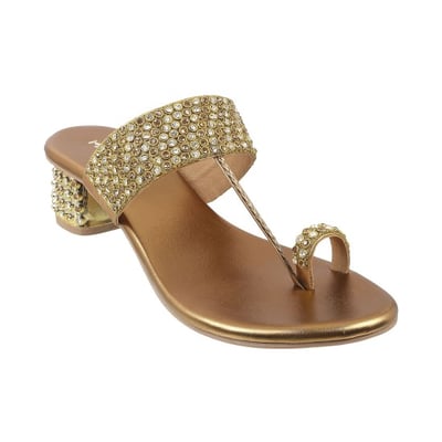 Women Antic-gold Ethnic Slip Ons