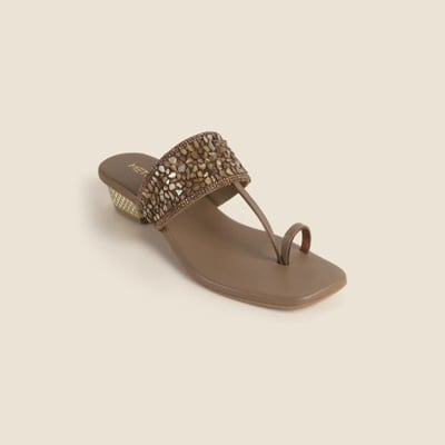 Women Antic-gold Ethnic Slip Ons