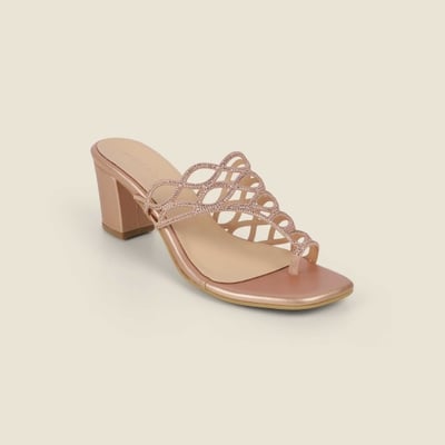 Women Rose-gold Party Slip Ons