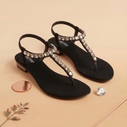 Women Black Party Sandals