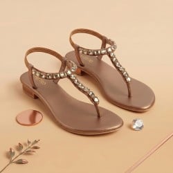 Women Antique-Gold Party Sandals
