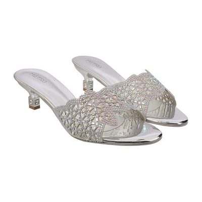 Women Silver Wedding Slip Ons